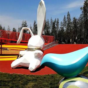 China City Cartoon Rabbit Garden Animal Sculptures Fiberglass Outdoor factory