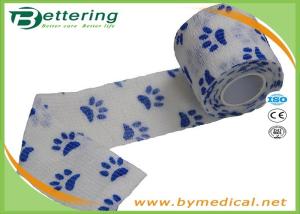 China White Colour dog pawprint Veterinary elastic Non Woven Cohesive Bandage Coflex Pet Bandage factory