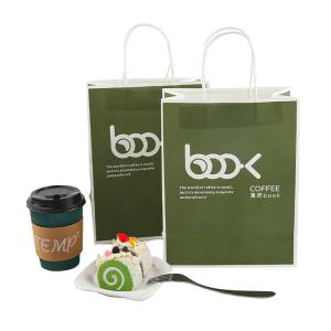 China BSCI Custom Logo Takeaway Paper Bags For Baking Milk Tea Coffee Packaging factory