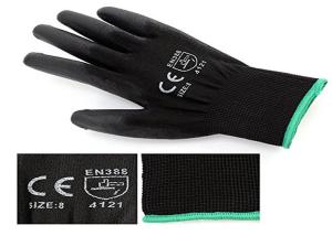 China Nylon Knitted PU Coated Gloves Polyurethane Palm Fit Safety Work Gloves factory