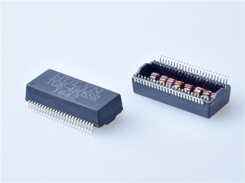 10/100/1000 Base-T Quad port SMD LAN Magnetic Transformer,48PIN,Very low profile PCMCIA /PC Card, SMD package.