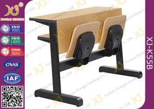 China Oval Steel Tube Folding College Classroom Furniture / Wood Classroom Table factory