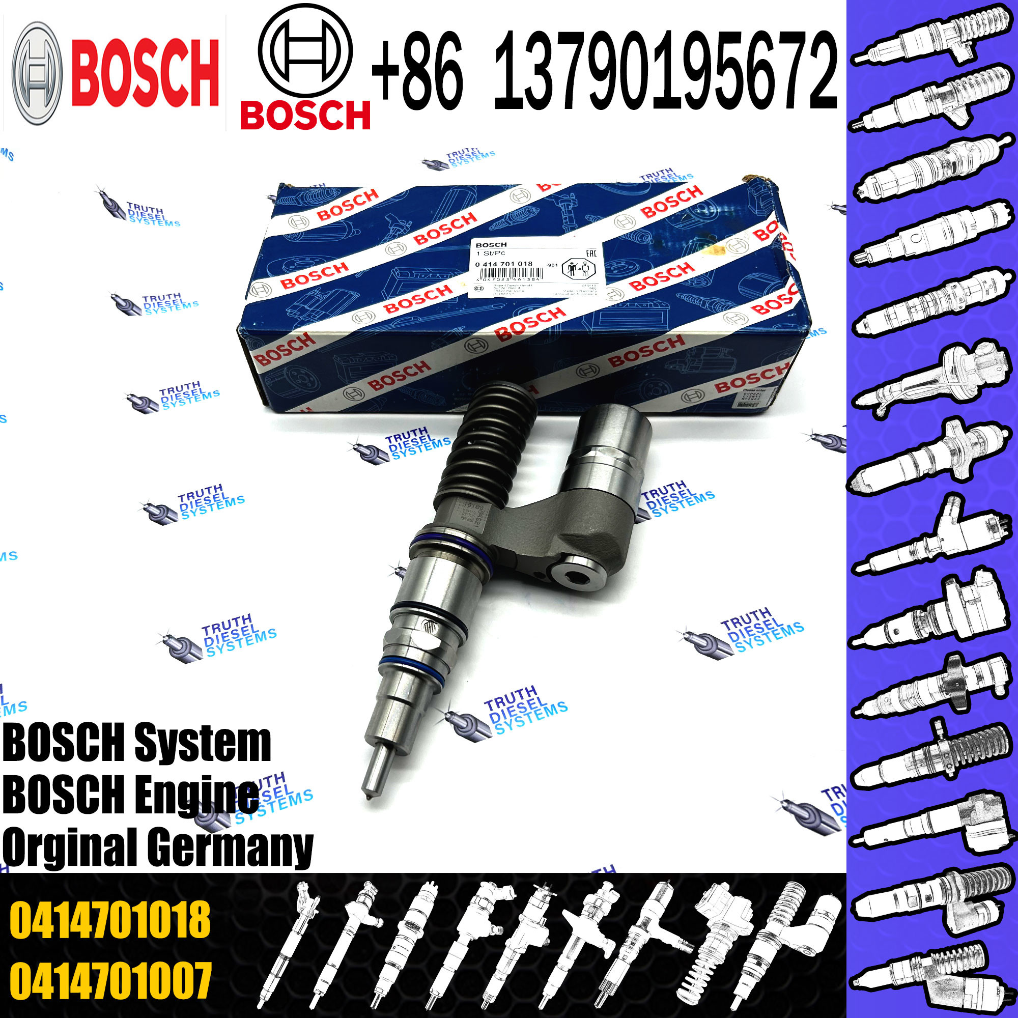Diesel Engine Common Rail Injector 0414701086 0414701016 0414701018