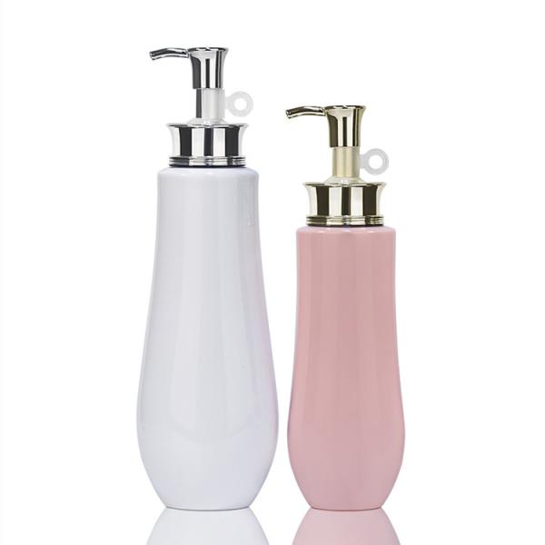 Luxury 300ml 500ml 700ml PET White Pink Unit Popular Customize Logo Gold Pump