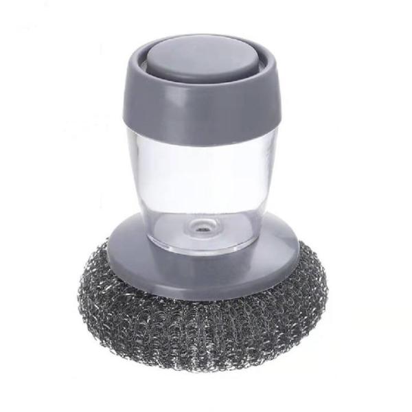Hot sell Kitchen Soap Dispensing Palm Dish Brush with Dispenser PET and Wire