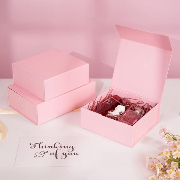 OEM/ODM Luxury Rigid Cardboard Foldable Gift Box Custom Print Pink Paper