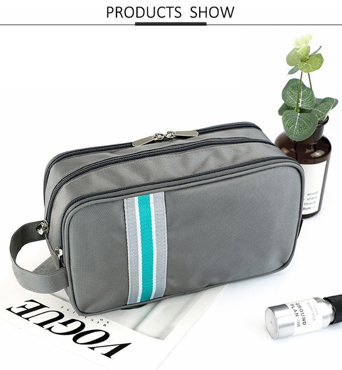 Pure Color Promotional Zipper Polyester Wash Bag
