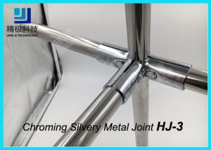 China 90 Degree 3 Way Flexible Chrome Pipe Connectors / Joints HJ-3 Silvery Color factory