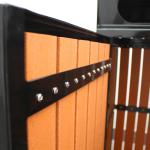 Mild Steel Outdoor Bin Enclosure With Plastic Wood Slats Sidewall, Matching With