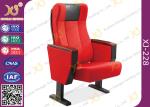 Floor Mounted Leg Commercial Theater Seating Chairs With Wood Armrest Plywood