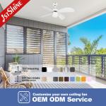 3 Color Led Light IP44 Outdoor Waterproof Ceiling Fan With 4 MDF Blades