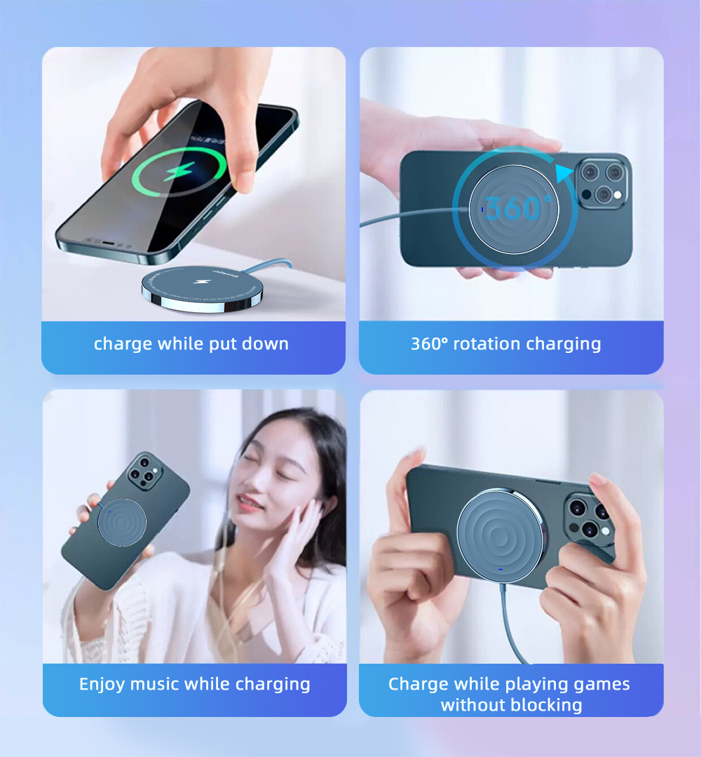 MicroWave Magnetic Mobile Phone Charger Wireless Mini Fast Charging 5W 15W 7.5W