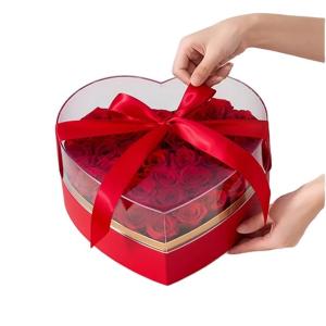 China Valentine's Day Customized Rose Box with Logo and Ribbon Printing in Different Shapes factory