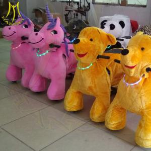 China Hansel amusement park walking plush electronic kid riding horse toy factory