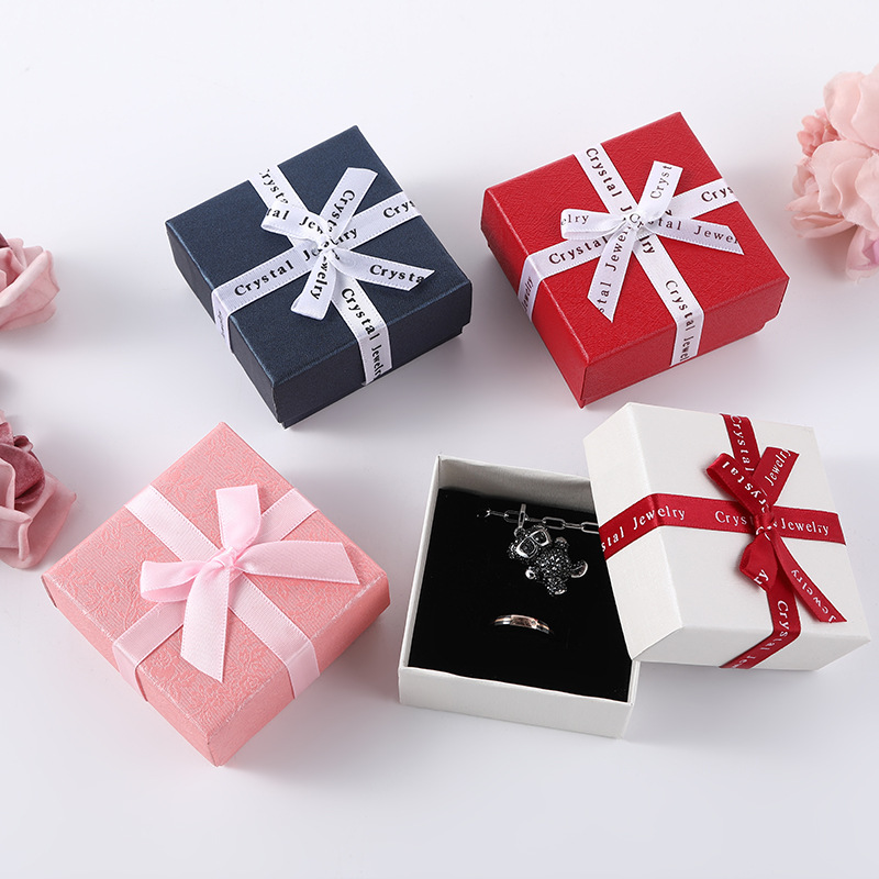 Recycled Materials Custom Luxury Valentine's Day Jewelry Gift Packaging Box With Bow