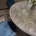 Luxury Hotel Restaurant Furniture Water Wave Pattern Round Dining Table