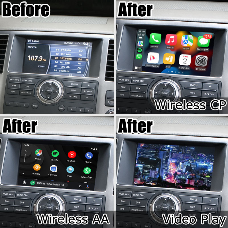 Nissan Armada TA60 fit with wireless carplay android auto on factory screen