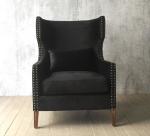 Fabric upholstery oak wood hotel lounge chair/single sofa/living room single