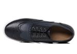 Comfortable Mens Lace Up Sneakers Black PU Lacing Mens Shoes Leather Brogue