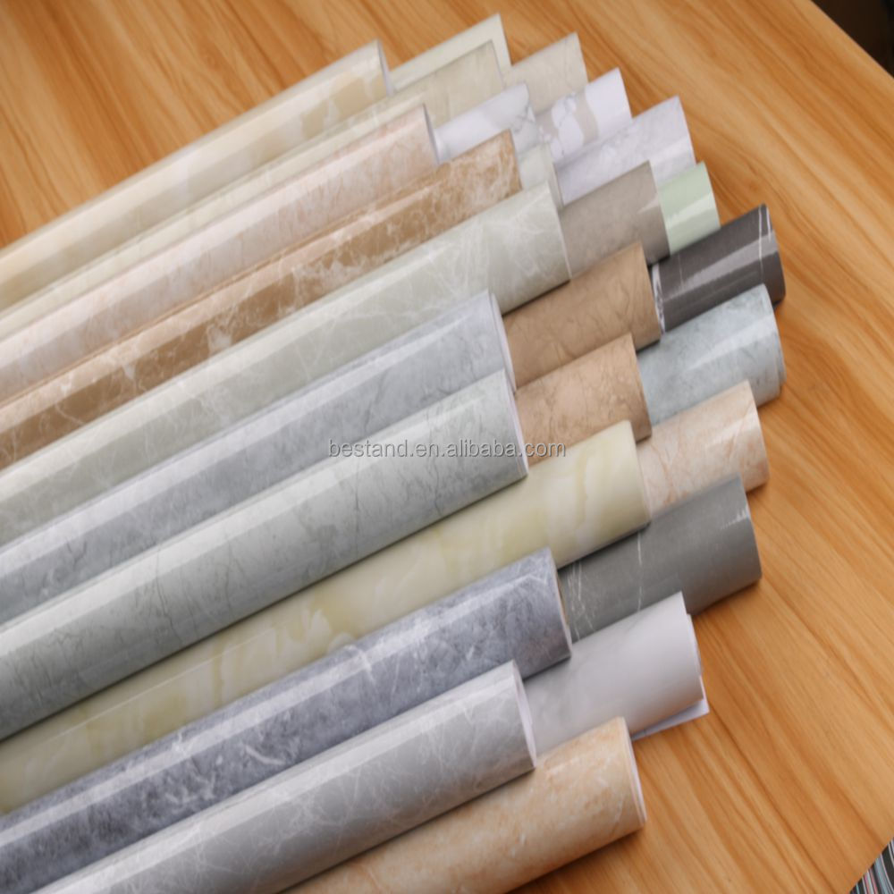 0.60m *5m Marble Vinyl Adhesive Wallpaper for Furniture Table Stickers in Modern Design Style