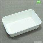 650ml Bleached Sugarcane Lunch Box With PET Lid-Disposable Bagasse Take Away