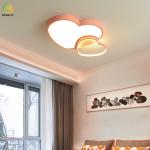 Modern simple creative heart-shaped led ceiling light for children's room