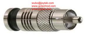 China RCA Coaxial Connector Compression Type 75ohm for RG6 Coaxial Cable home theaters RCA connectors all brass factory