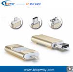 High speed 3 in 1 flash drive usb 16GB 32GB 64GB 128G card with usb OTG