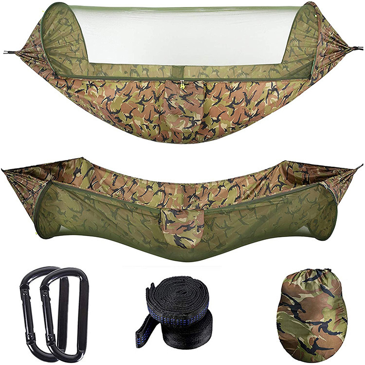 Lightweight Portable Camping Parachute Hammock with Mosquito Net and Polyester Fiber
