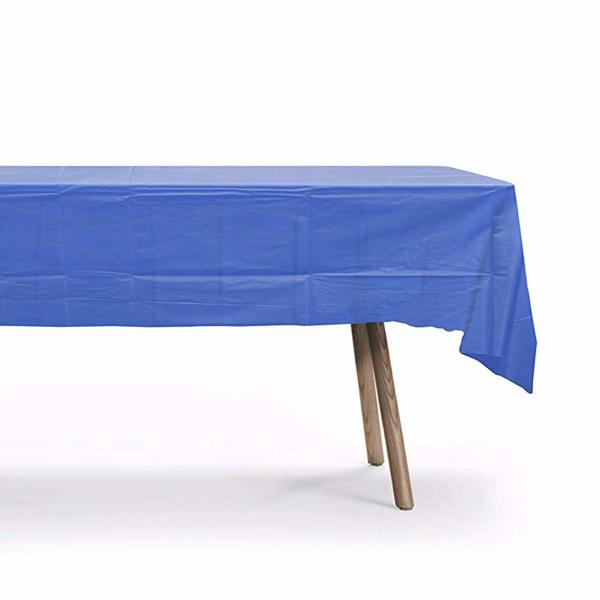 Blue - Disposable Plastic Table Cover Waterproof 54 x 108" Square Table Cloth