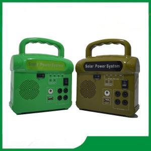 China Mini solar home lighting system with radio, led lamp, cell phone charger sale factory