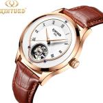 KINYUED tourbillon mens automatic watch skeleton mechanical water resistant
