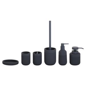 China Soft Touch Grey Polyresin Bathroom countertop set with vertical stripe factory