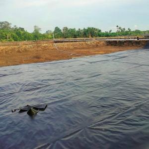 China Anti-UV HDPE Pond Liner 1mm Length 50-200m for Landfill 0.7mm Waterproof Geomembranas factory