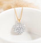1.0ct 18K Gold Diamond Necklace Womens Dandelion Wish 4.5g