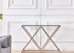 Electroplate 78cm 115cm Stainless Steel Glass Console Table