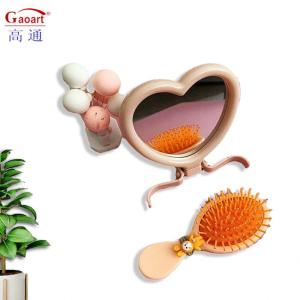 China Lady Dressing Heart Shaped Pocket Adjustable Makeup Compact Mini Mirror with Qualit factory