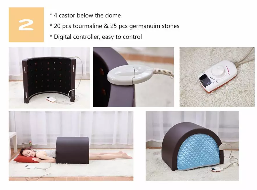 Portable Carbon Fir Far Infrared Sauna Dome With Tourmaline Germanium Stone