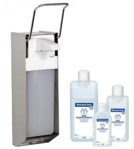 China 304 Stainless Steel Hospital Elbow Soap Dispenser Universal Long Arm Dispenser factory