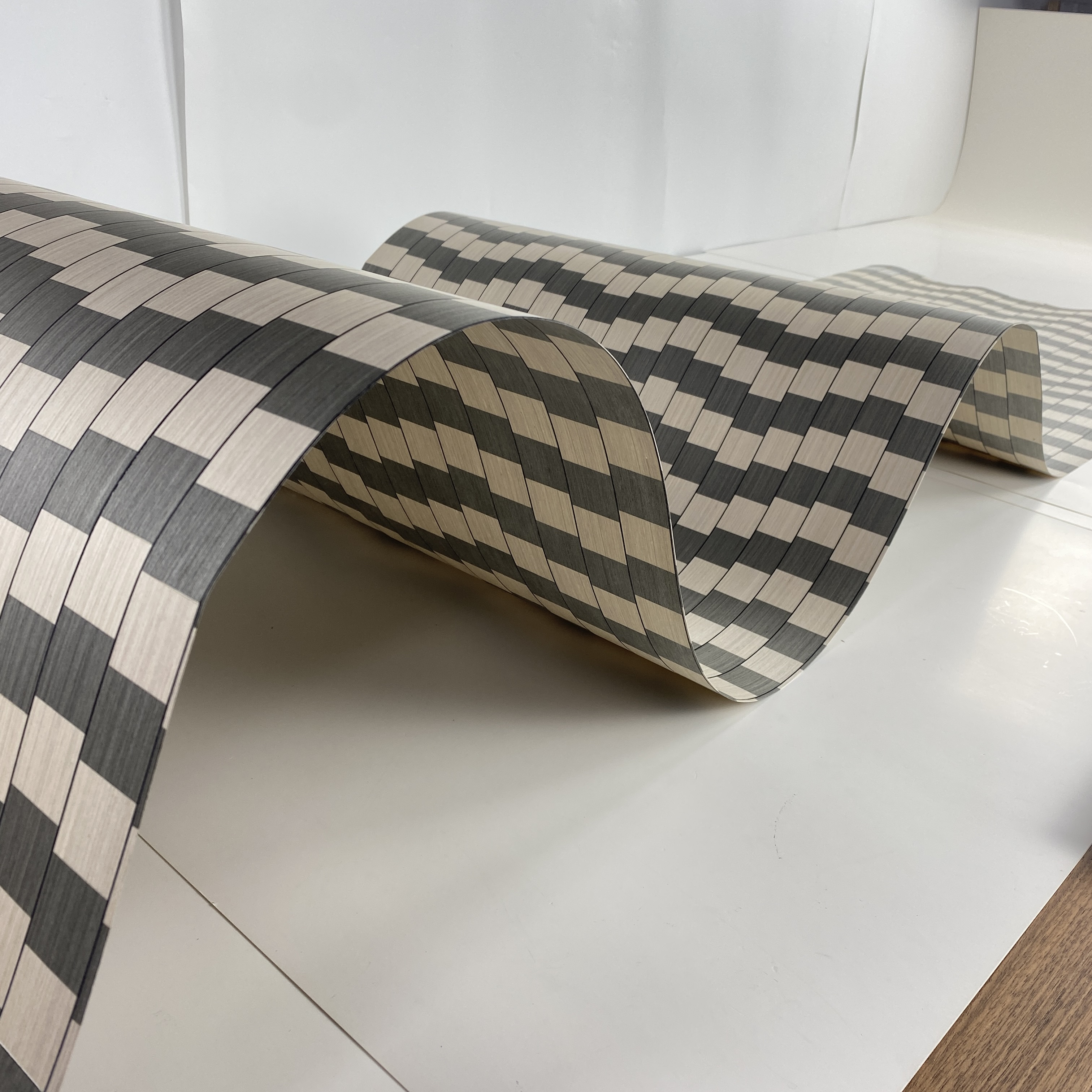 Exotic Parquet Wood Veneer With Fleece Backing DIY For Wallcovering Home Table Decoration