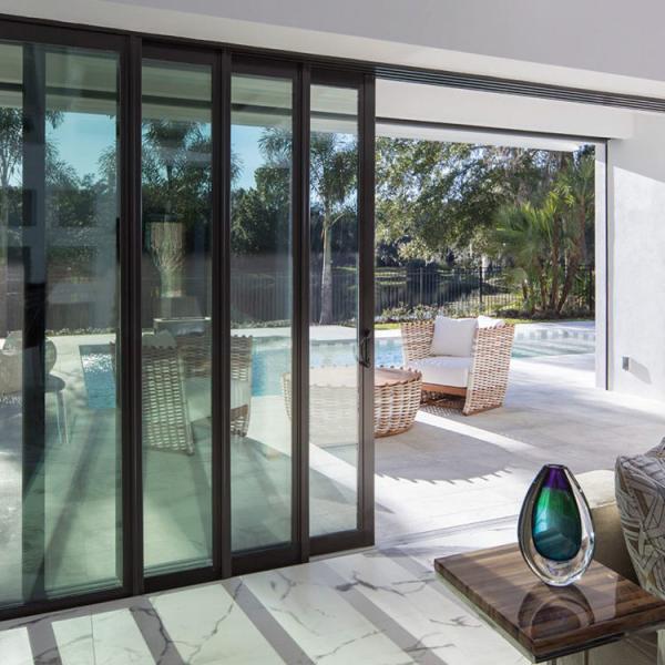 Security Glass Windows And Doors Stainless Steel Frame Wooden Frame Sliding Door