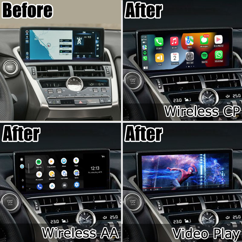 Lexus NX300 NX300h 2018 2021 wireless carplay android auto interface box