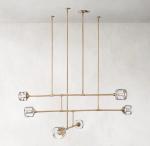 12'L Brass Bedroom Multi Arm Ceiling Light Support OEM ODM