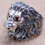 Men Style Lion Heads Design Chunky Black 925 Silver Ring (XH047098W)