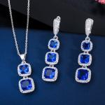 Jewelry Set for Wedding Party Crystal CZ Zircon Ring Earrings Bracelets Necklace