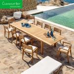 Hotel Function Teakwood Frame Customizable Luxury Outdoor Courtyard Garden Sets