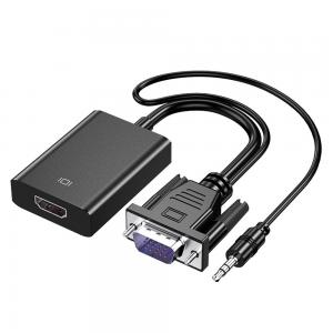 China 1.5W VGA To HDMI Converter With Audio Cable Laptop Connected To Monitor factory