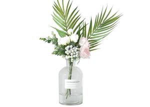 China Transparent Round Glass Vase Elegant Feature Customized Service factory