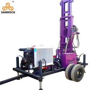 China Water Well Drill Rig Depth 300m Water Drilling Equipment Trailer Mounted Water Well Drilling Rigs for sale factory