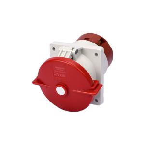 China 125A 380V IP67 Three Phase Industrial Panel Mount Power Socket on sale